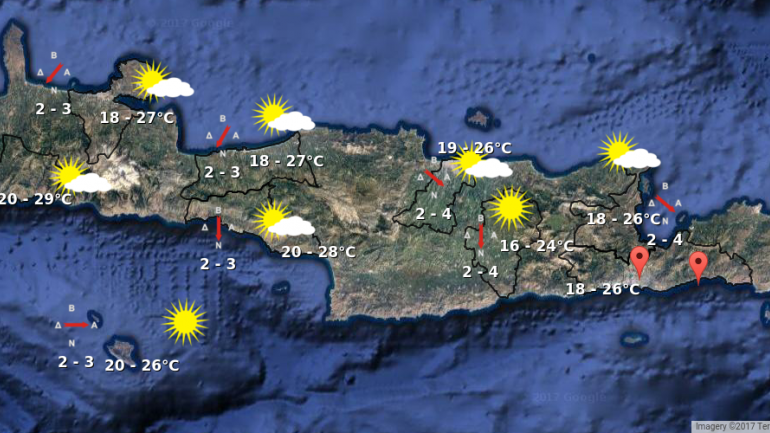 Καλός καιρός, σήμερα, στην Κρήτη