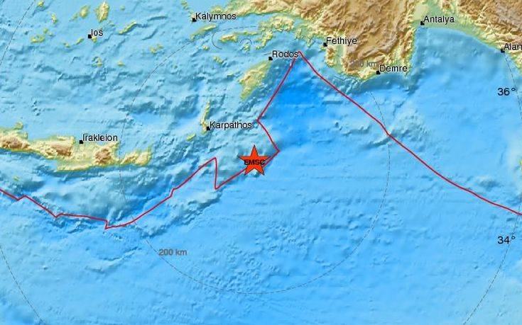 Νυχτερινός σεισμός ανάμεσα στην Κρήτη και την Κάρπαθο
