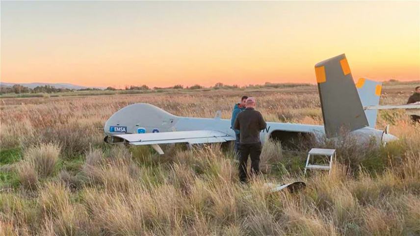 Το drone της FRONTEX έπεσε στον διάδρομο του αεροδρομίου στο Τυμπάκι