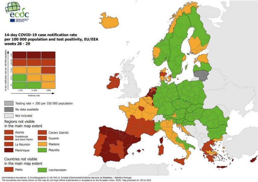 ECDC: “Κόκκινη” ξανά η Κρήτη στον επιδημιολογικό χάρτη